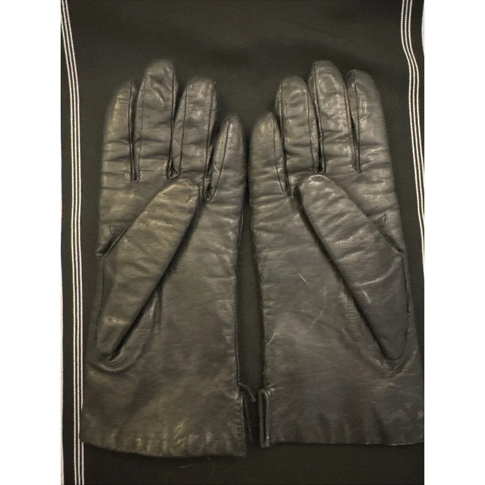 Fownes Women's Black Leather Gloves Size Medium 100% Acrylic Lining Philippines